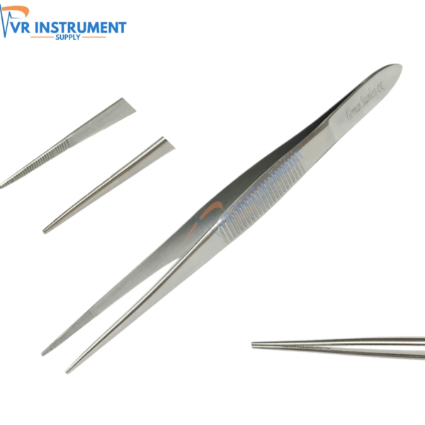 Splinter Forceps Fine Strong Straight Serrated Point German Steel 4.5"