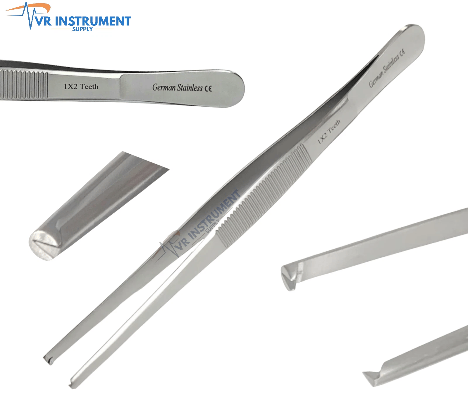 Dissecting Tweezer Thumb Tissue Forceps 1X2 Teeth Rat Tooth Surgical Tools 5.5" German Stainless CE