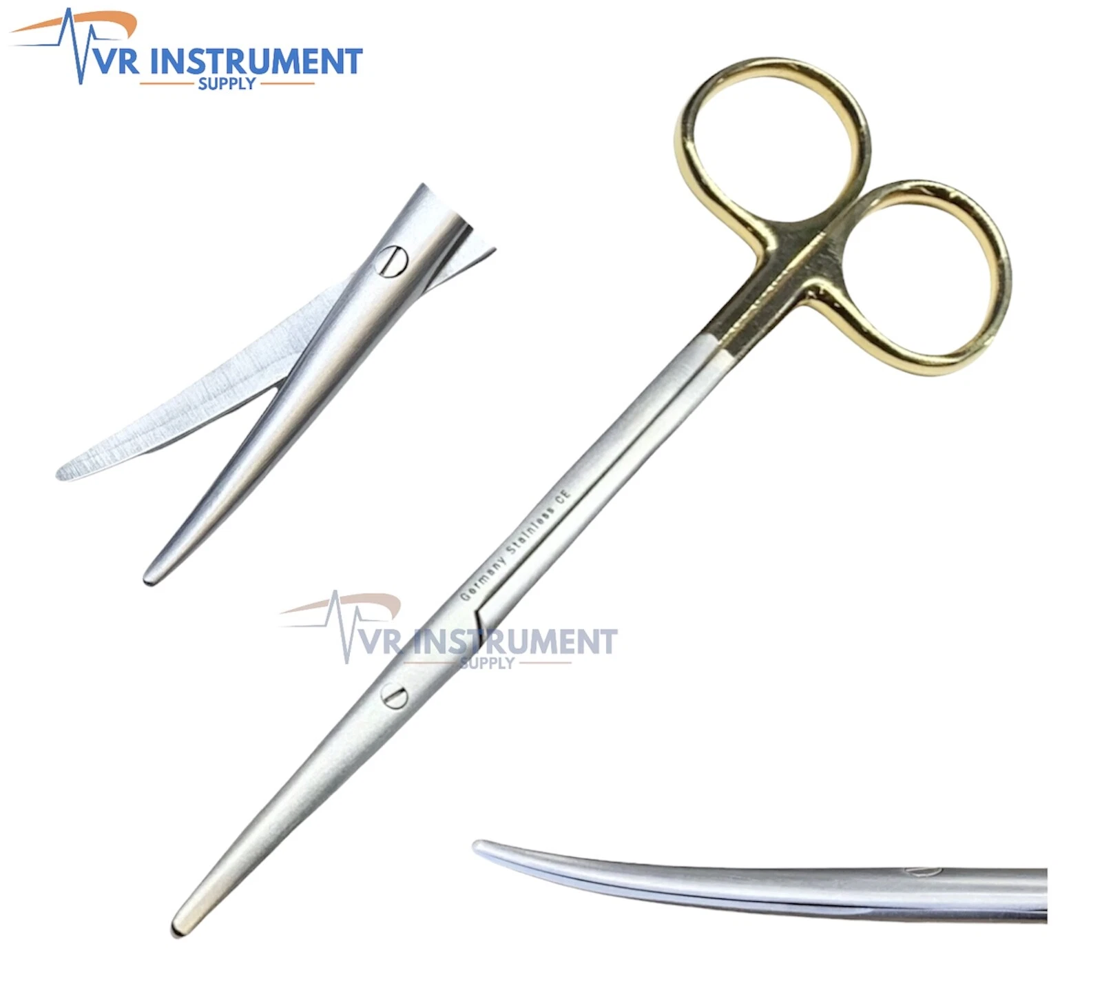 T/C Germany Tungsten Carbide Inserts Metzenbaum Scissors Curved 7" Blunt/Blunt