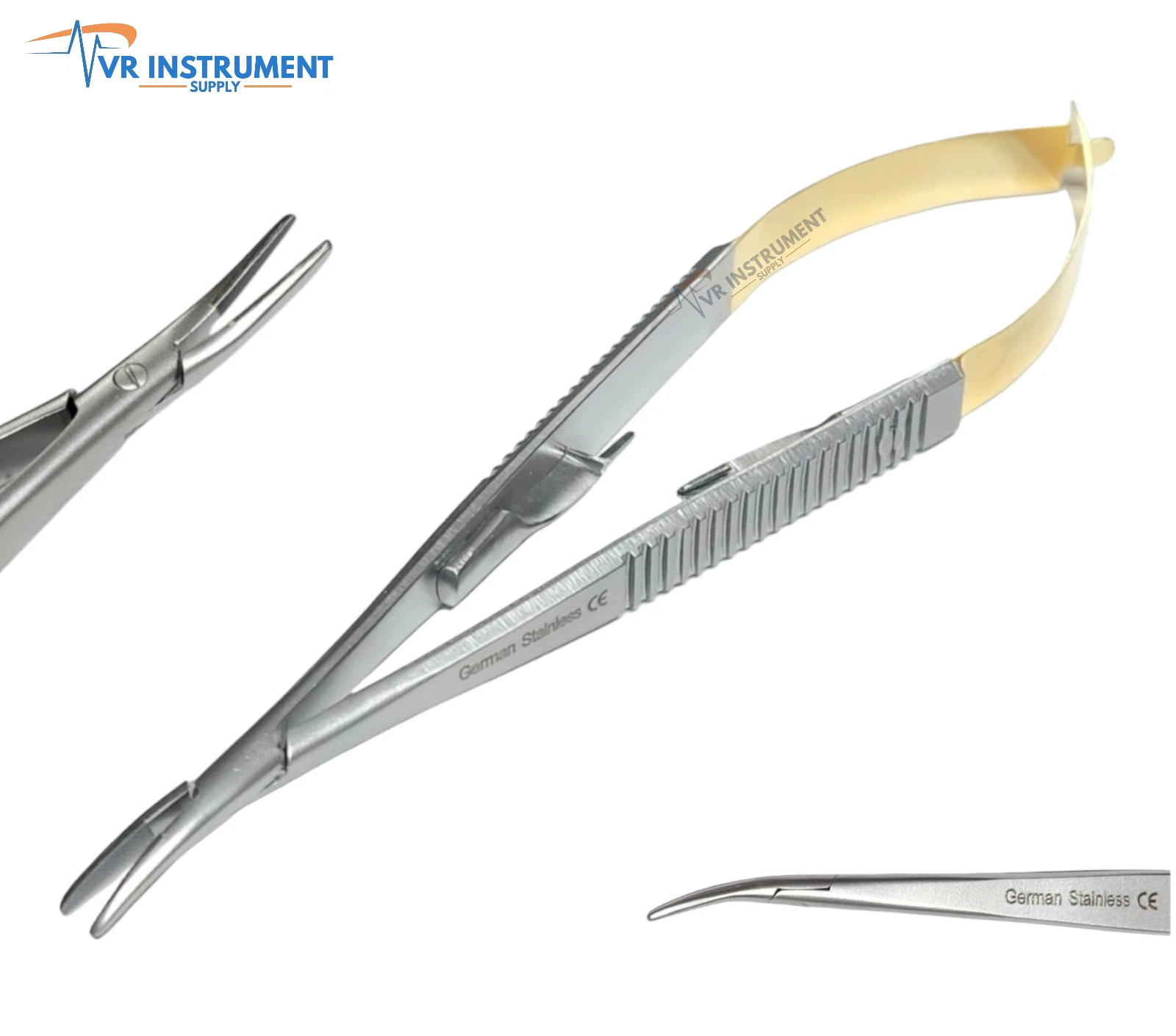 TC Castroviejo Micro Needle Holder Curved 5.5" Surgical Dental Instruments