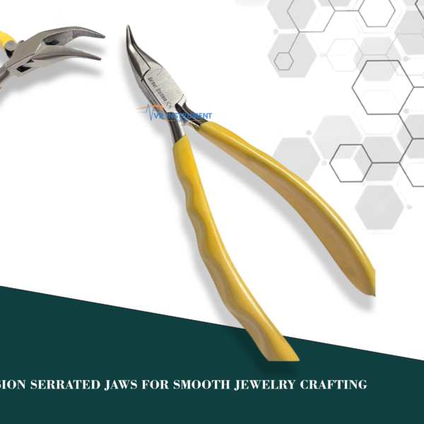 VR Instrument Supply Chain Nose Pliers Curved Serrated Jaws for Jewelry Making Wire Wrapping & Beading 5.5 Inch