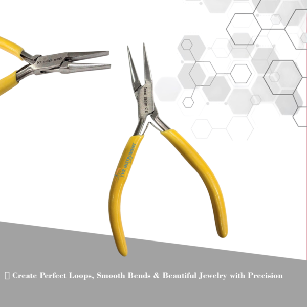 VR Instrument Supply Flat Nose Bending Jewelry Making Repair Beading Wire Working Pliers 4.5" with spring